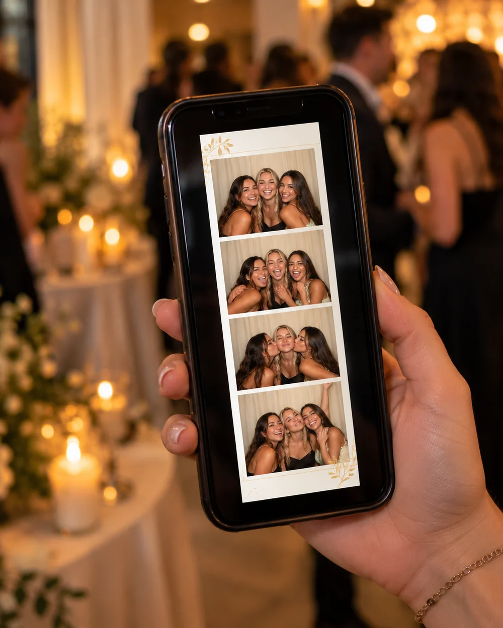 Digital photo strip displayed on a smartphone